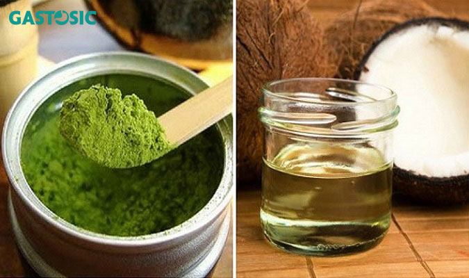 Trà xanh kết hợp dầu dừa 