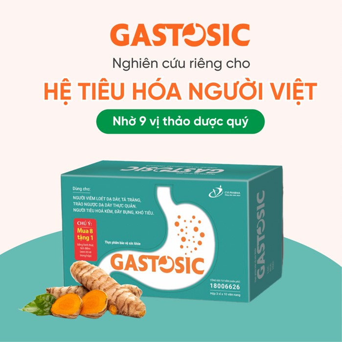 Gastosic là sản phẩm duy nhất được nghiên cứu dựa trên hệ tiêu hóa và môi trường sống riêng của người Việt Nam, nên cho tác dụng vượt trội và độ tương thích cao hơn hẳn khi so sánh với các sản phẩm khác
